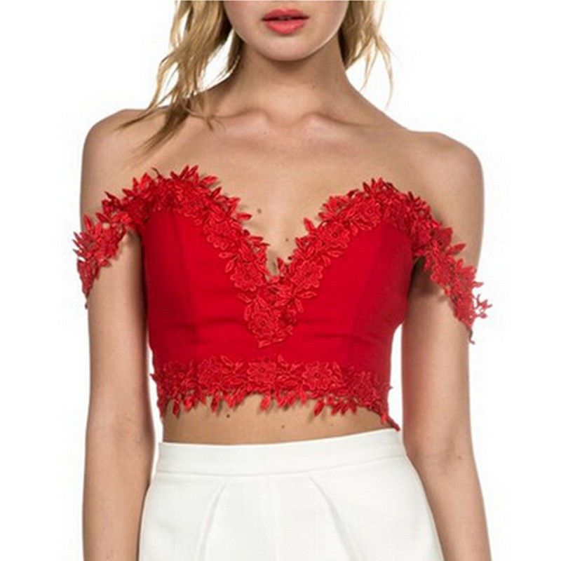 red crop top bra