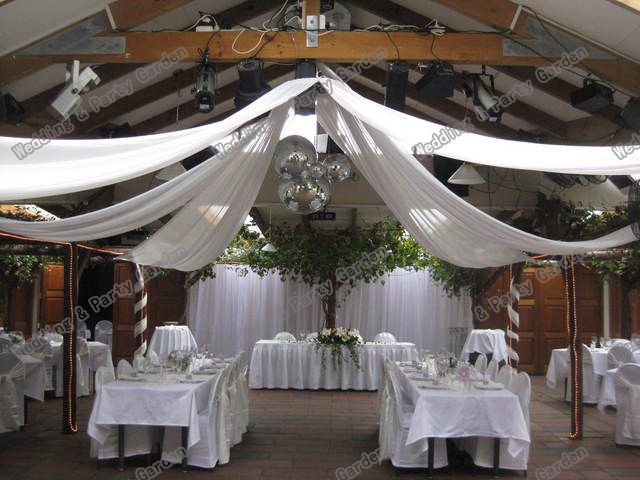 Wedding Ceiling Drape Canopy Drapery For Decoration Wedding Fabric 0 7m 15m Piece Roof Polyester Knitted Fabric 1st Birthday Party Favors 1st Birthday