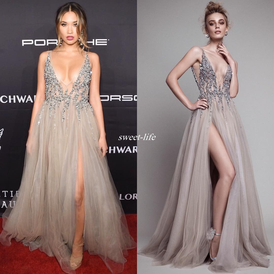 Sexy Celebrity Evening Gowns High Thigh 