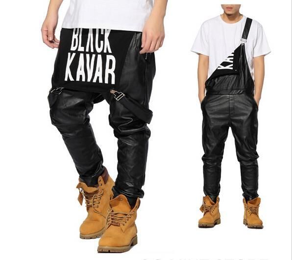 Arroyo Árbol nariz Nueva Vogue Moda Hombre Mujeres Hiphop Hip Hop Swag Pantalones de hombre de  cuero negro Jogger