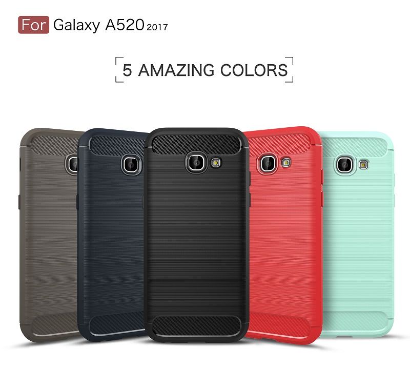 Compre O Melhor E O Mais Recente BRAND Celular Novo Capa Para Samsung  Galaxy A5 2017 Fibra De Carbono TPU Escovado Caso Fino Para Galaxy A5 2017  Telefone De Tampa 2017 Venda