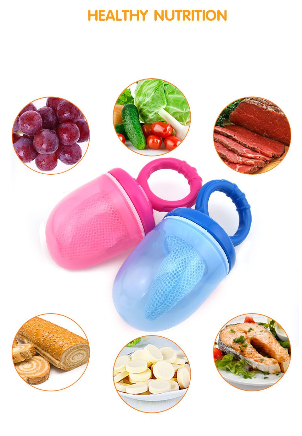 2020 New Infant Newborn Baby Net Teat Baby Food Nipple Feeder