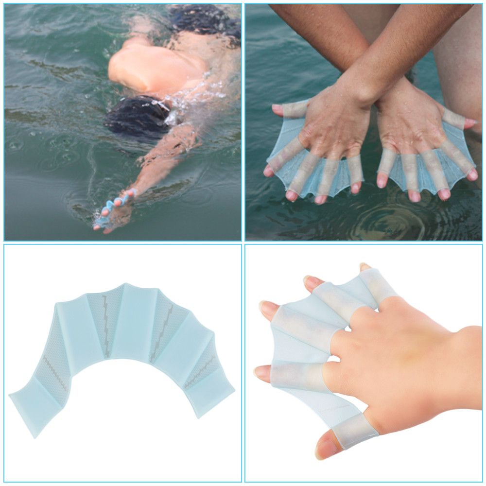 2021 Silicone Swimming Hand Fins Flipper Palm Finger bed Gloves