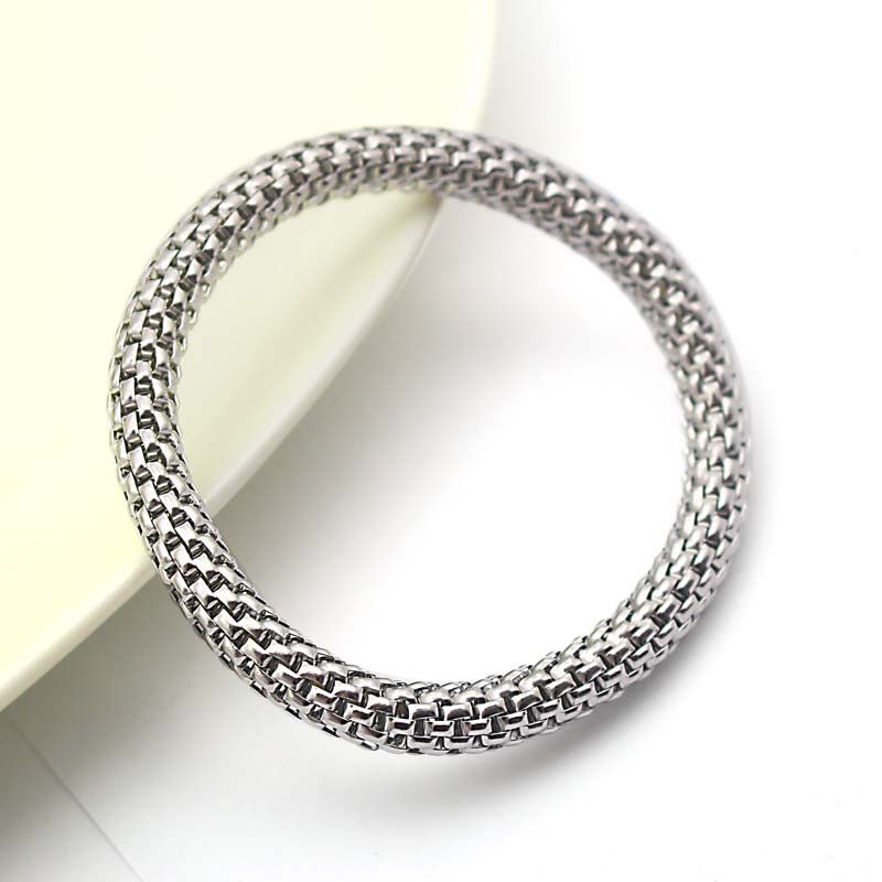 silver elastic bracelet