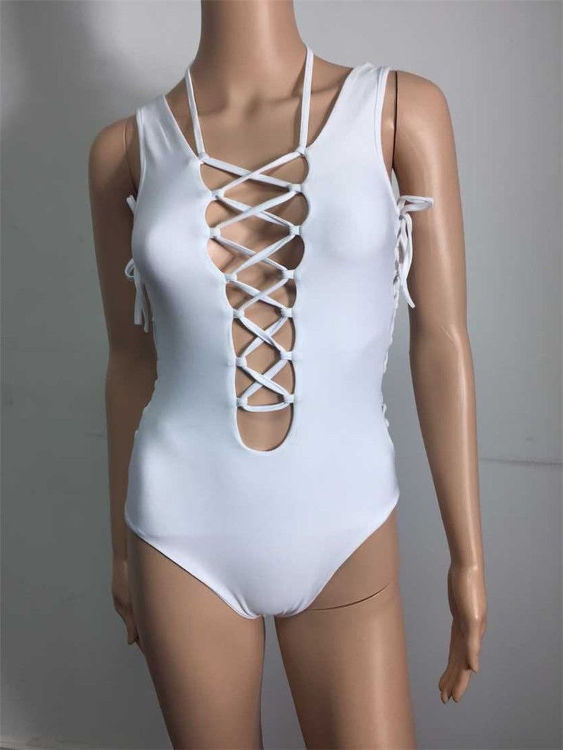 blue and white one piece bathing suit