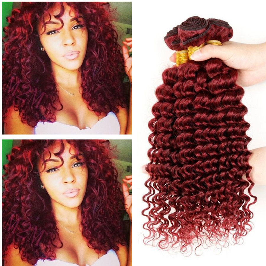 100 Virgin Indian Remy Hair Extensions 3 Bundles 99j Indian Curly