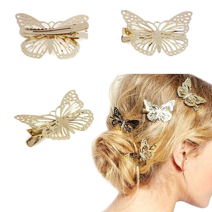 2017 Amaing Coming Golden Butterfly Hair Accessories Hair Clip
