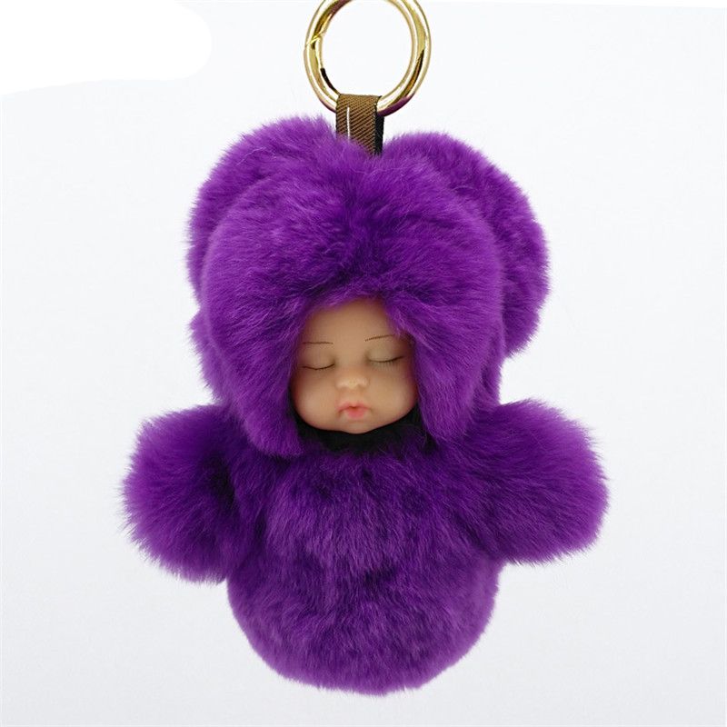 fluffy baby keyring