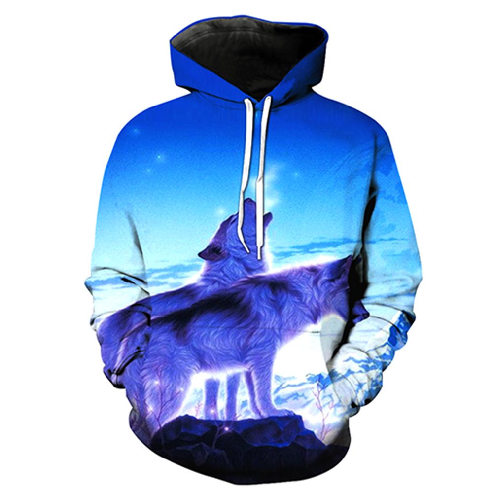 wolf zip up moletom com capuz