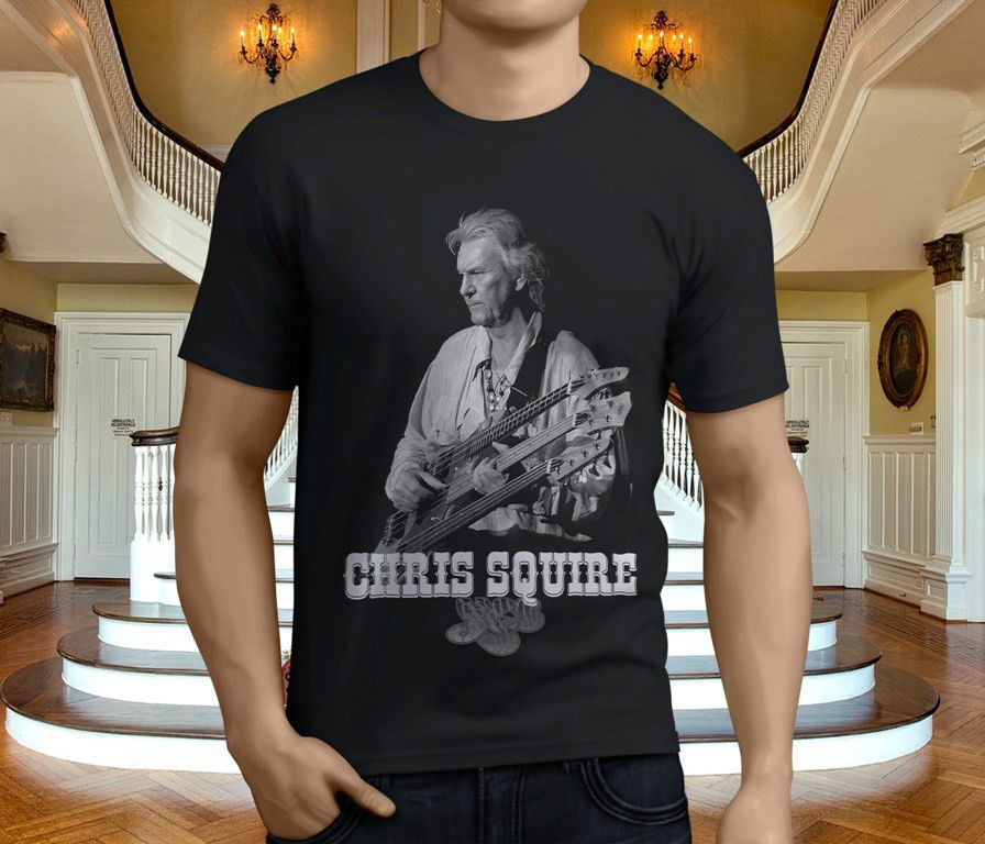 CHRIS SQUIRE YES BAND BASSIST LEGEND BLACK #1 T-SHIRT SIZE S M L XL 2XL 3XL