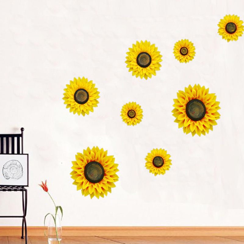 Creative Sunflowers Decorations Living Room Bedroom Party Decorations Simulation Sunflowers Wall Stickers Romantic Plants Decorative 3d Uk 2019 From