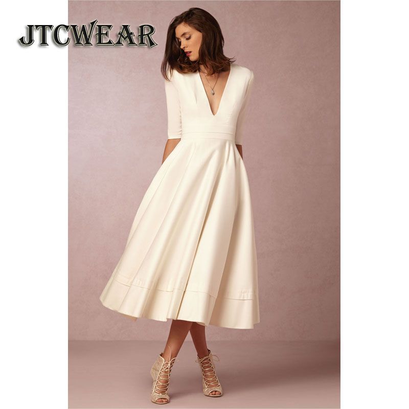 solid color fit and flare dress