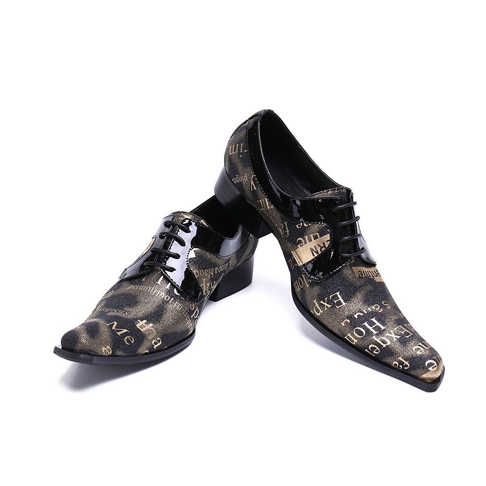 black and gold oxford shoes