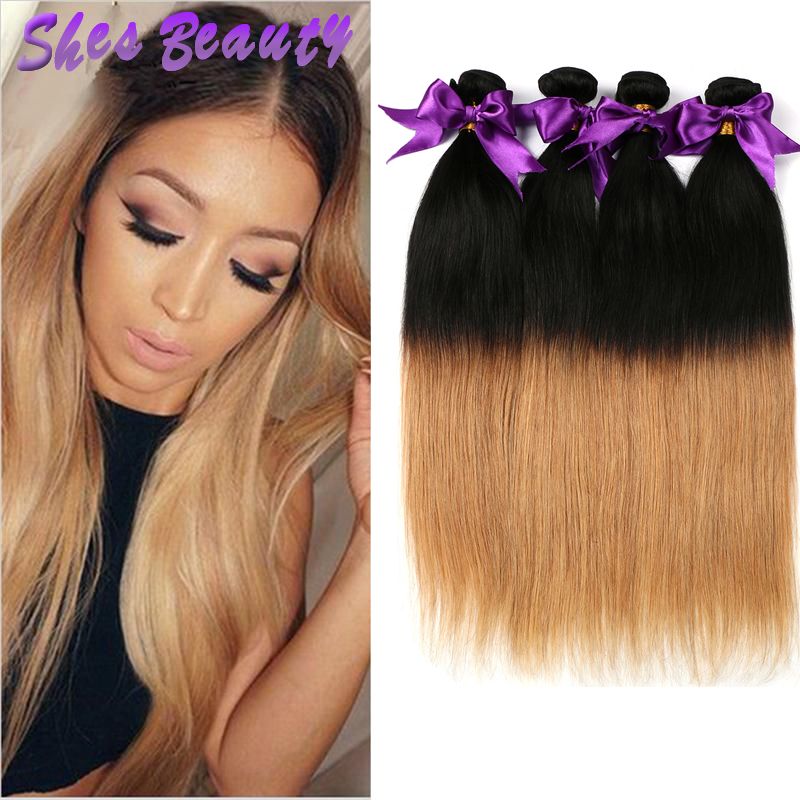 Brazilian Straight 4 Bundles 1b 27 Straight Brazilian Hair Ombre