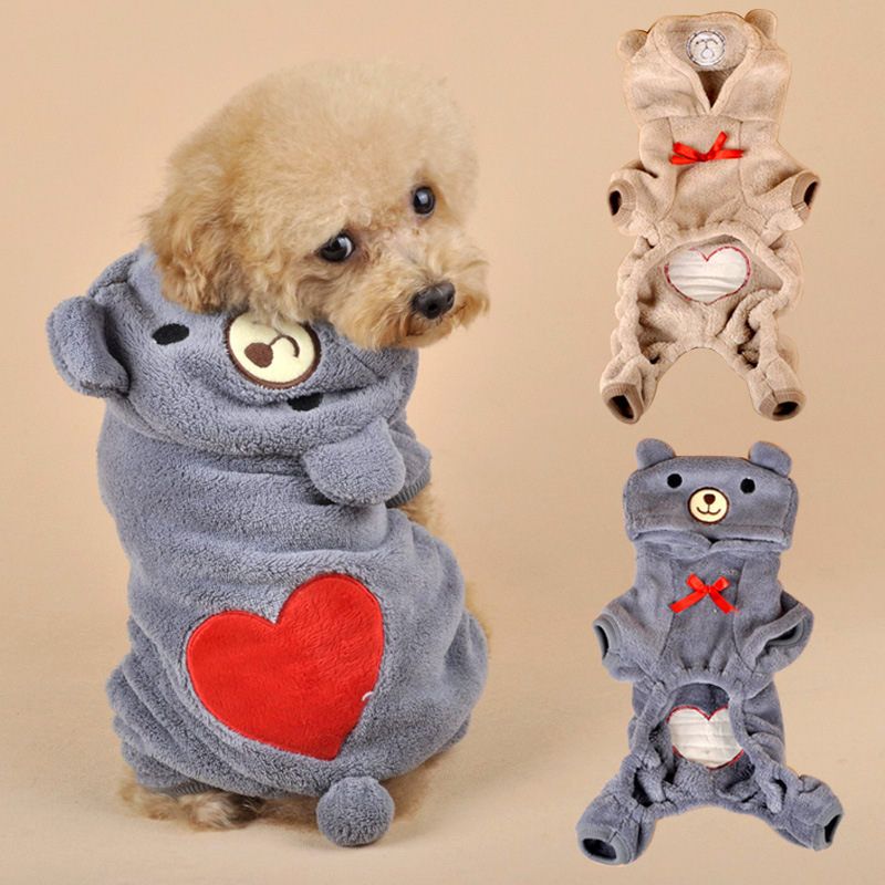 Cálido perro mascota ropa para pequeños ropa de algodón abrigo sudaderas con capucha mascotas perros