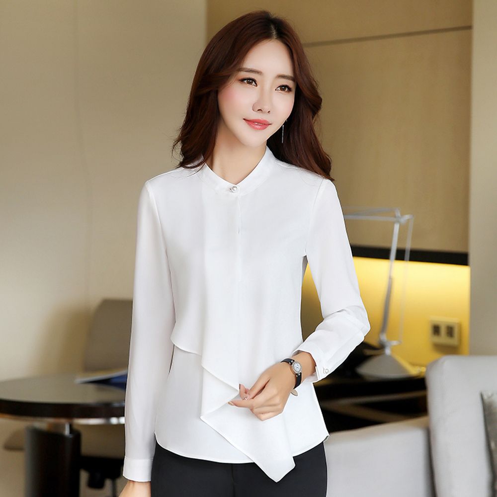 Women Grils Long Sleeve Baby Collar Blouse Tops Button Down OL Shirt Women Grils Long Sleeve Baby Collar Blouse Tops Button Down OL Shirt