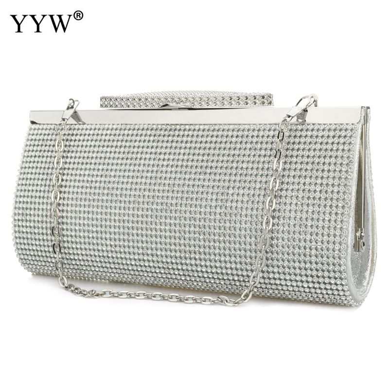 ladies silver clutch bag