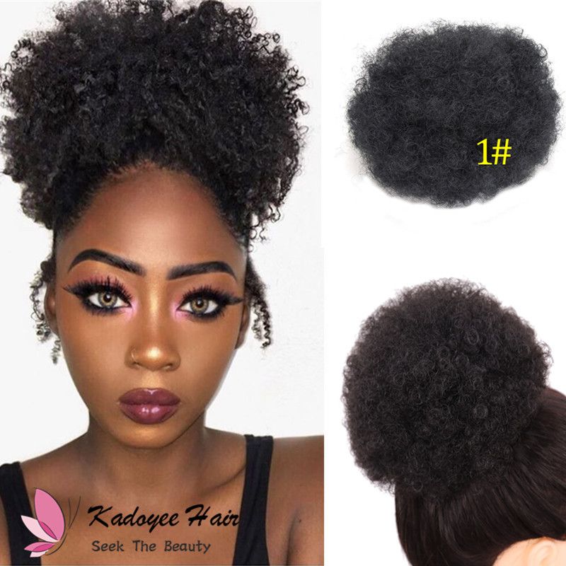 Kadoyee Synthetic Afro Curly Chignon Hair Updo Hair Bun Donut
