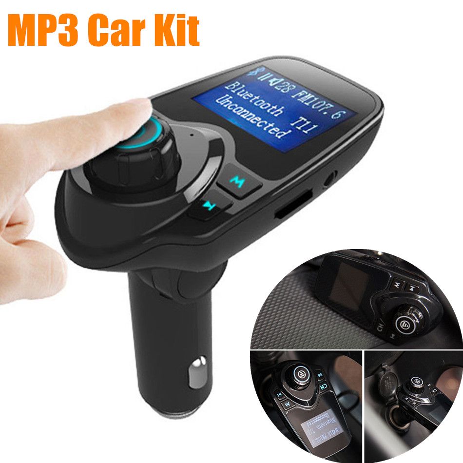 T11 Car Bluetooth Car MP3 Kit Big LCD Display Hands Free Call Support FM Transmitter Aux