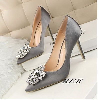 grey bridal shoes
