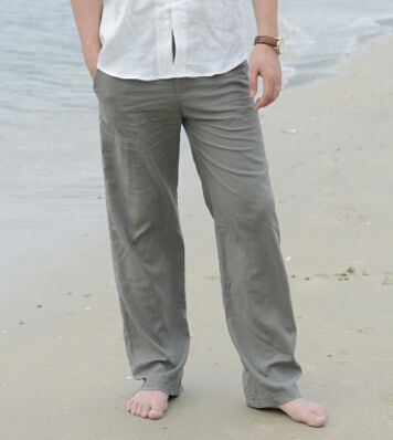 Compra Pantalones De Lino Para Hombres Verano Playa Solida Pantalones  Largos Casuales Pantalones De Ocio Holgados De Gran Tamaño Barato | Entrega  Rápida Y Calidad | Es.Dhgate