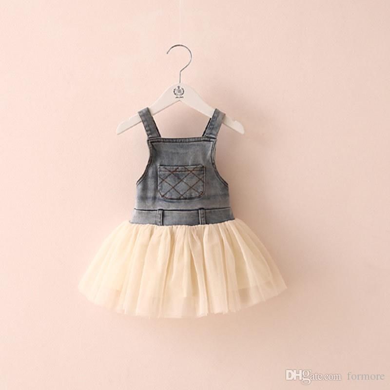 girls denim tulle dress