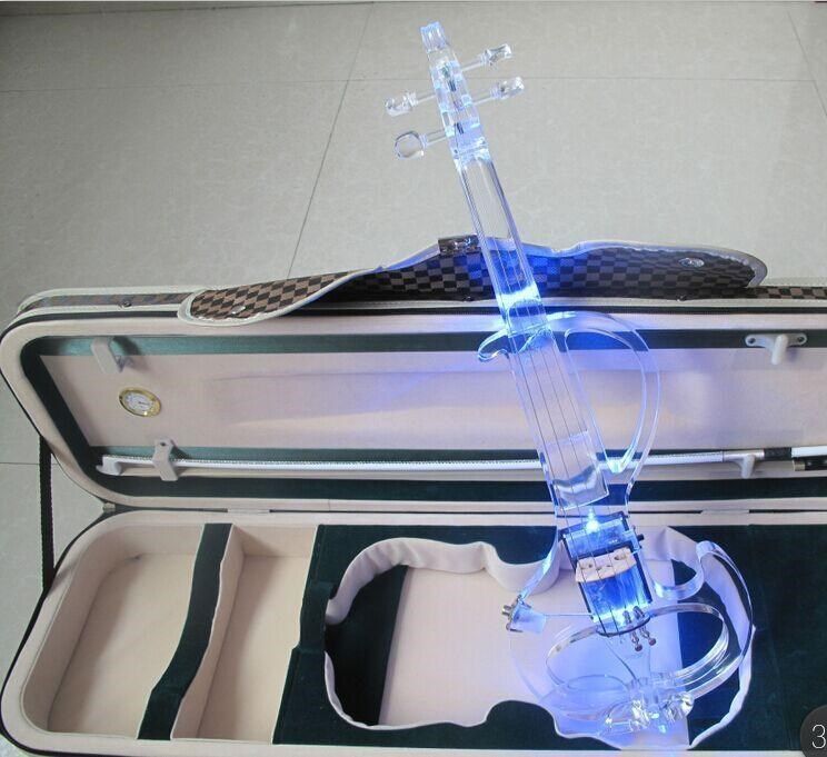 Compra Cristal Transparente Transparente Puede Encender Violín Eléctrico,  Violín Eléctrico De Acrílico, S Tipo Cristal Electroacústico Violín4 / 4  Barato | Entrega Rápida Y Calidad | Es.Dhgate