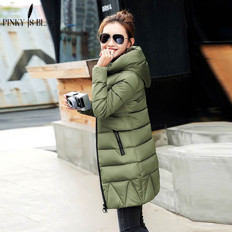 Pinky Is Black otoño abrigo de invierno Chaqueta larga de mujer Parkas de mujer