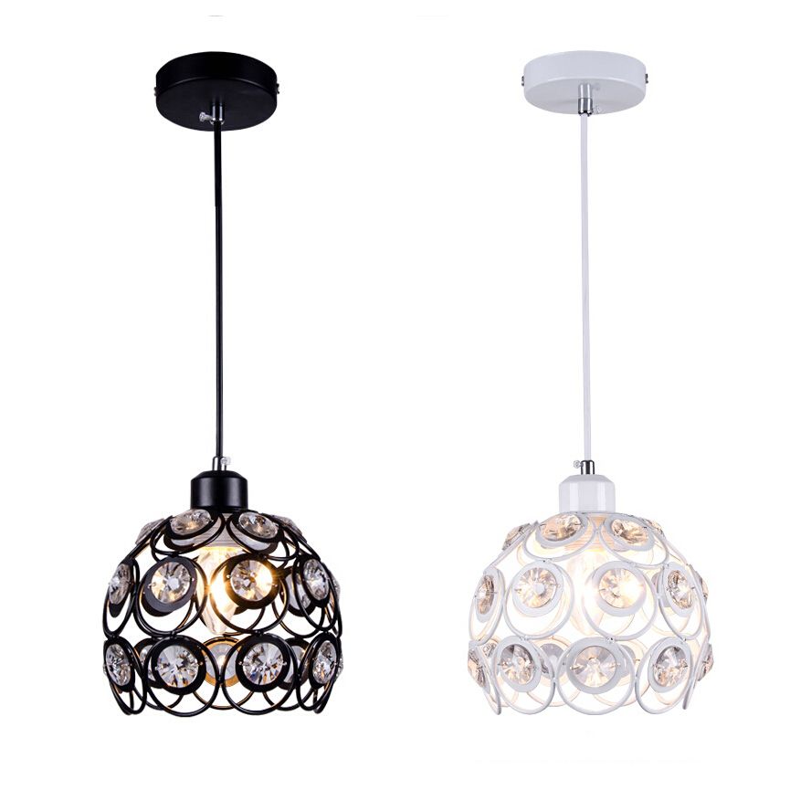 Res Crystal Pendant Lights Fashion Bar Dining Lamp E27 Modern Art Designer Home Hanging Lighting Black White Bedroom Ceiling