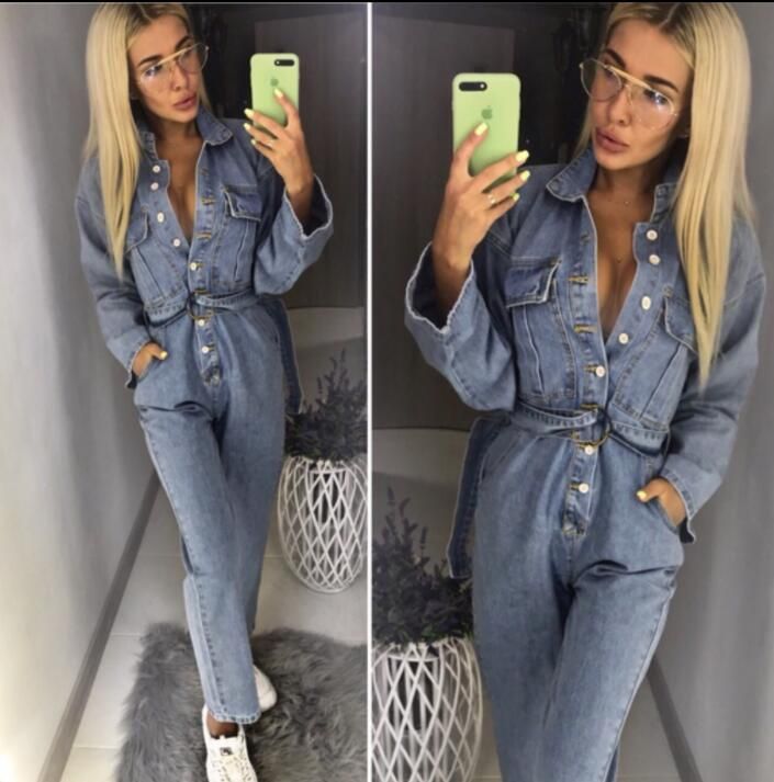 Acquistare HotIns Design Vestiti Donna Mutandine Di Jeans Tuta Da Donna  Jeans Manica Lunga Vita Alta Azzurro Sciolto BF Vento Donna Sexy Economico  | Consegna Veloce E Qualità | DHgate Italy