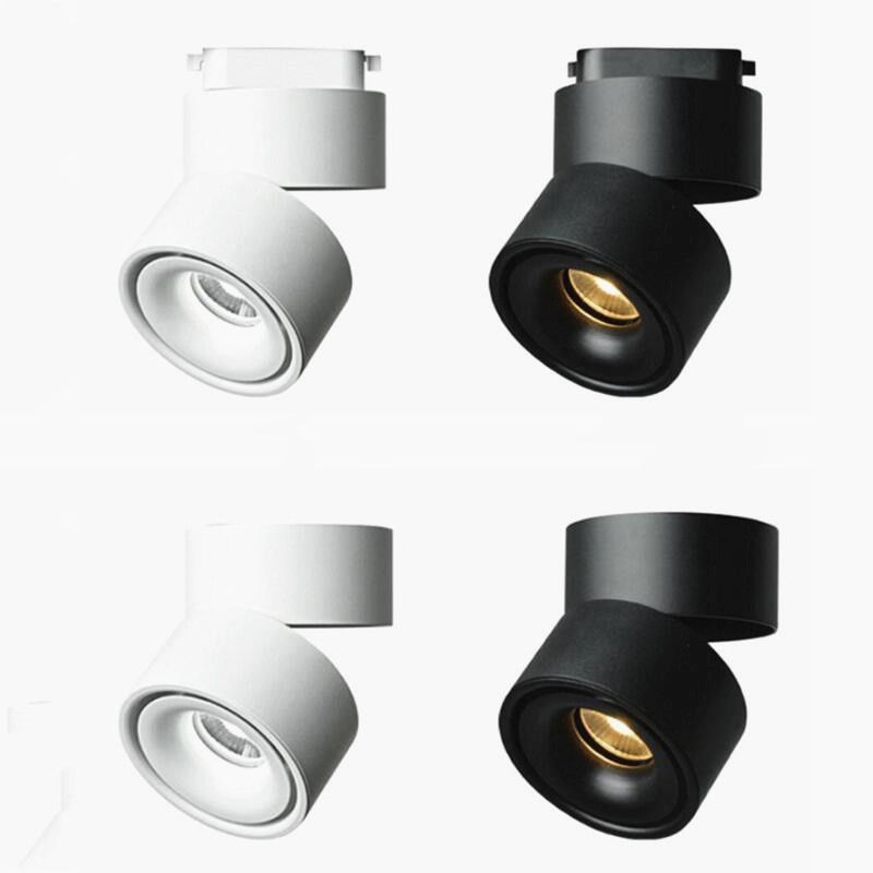 Led Dimmable 15w Cob Led Track Light Surface Mounted Ceiling Spot Light 360 Degree Rotation Recessed Ceiling Downlight Wall Downlights Ip44 Downlights