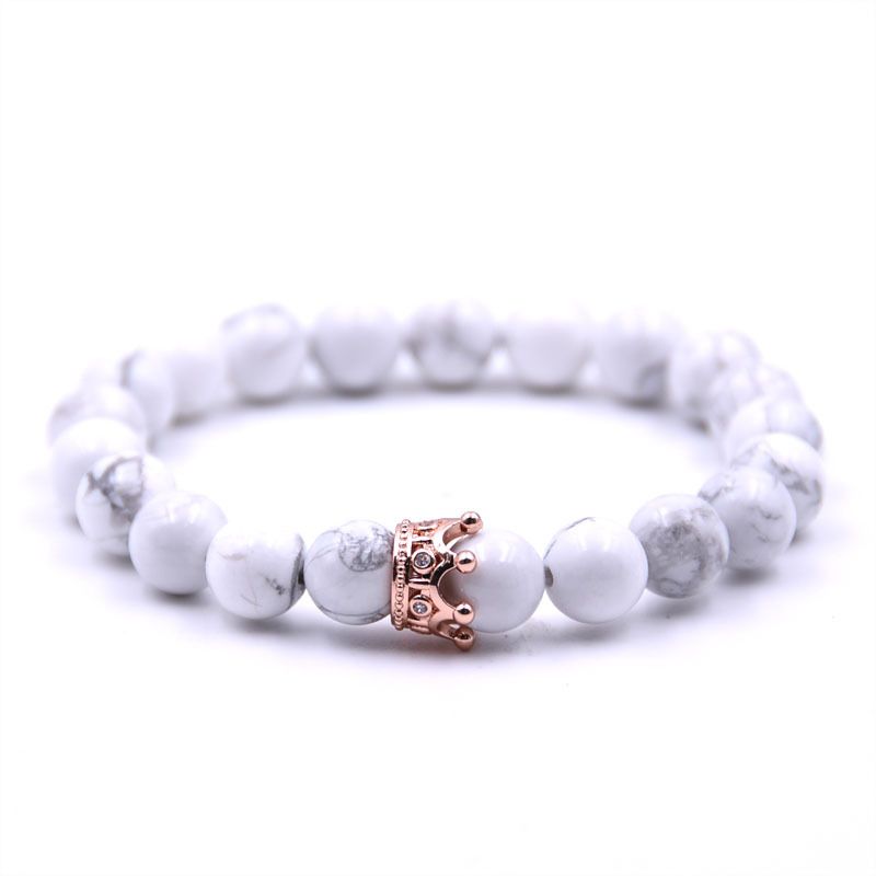 Or Rose + Howlite blanche