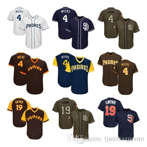 Myers 19 Gwynn Baseball Jersey Wy White 