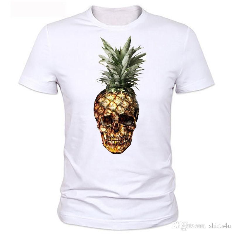 Télécharger gratuitement Images Acheter Casual Fitness T Shirts Crew Neck Crane D Ananas Fruits actualisé salutations