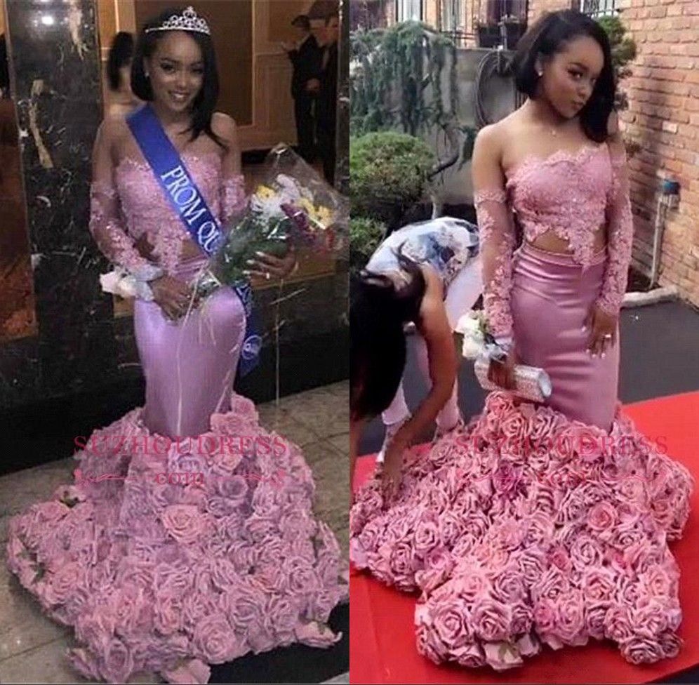 dress with roses at the bottom