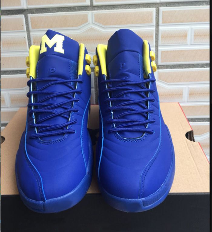 navy blue and yellow 12s