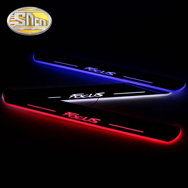 For Ford Fusion LED Car Scuff Plate Trim Pedal Door Sill Moving Welcome Light
