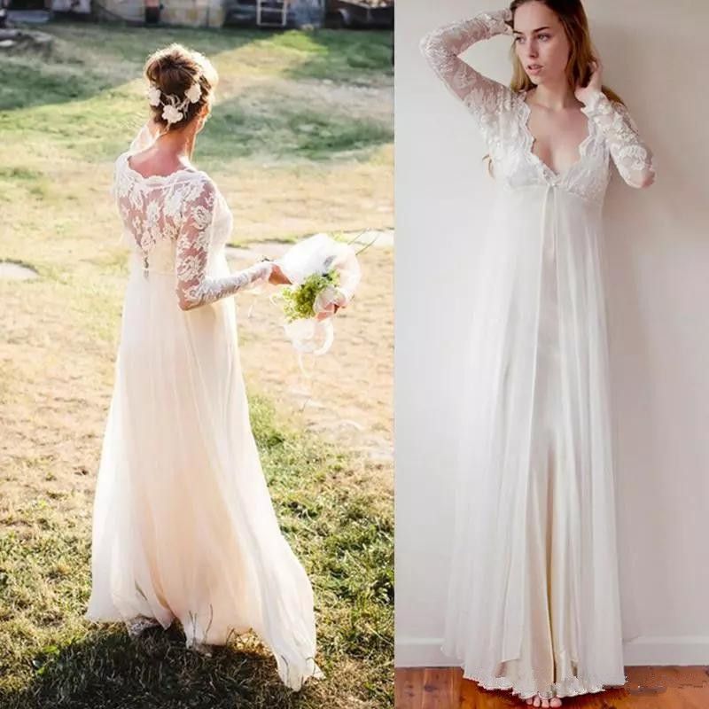 empire waist boho wedding dress