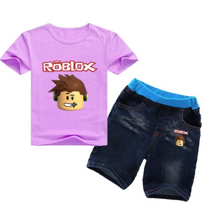 2020 2 8years 2018 Kids Girls Clothes Set Roblox Costume Toddler Girls Summer Clothing Set Boy Summer Set Tshirt Jeans Shorts From Zbd123 12 7 Dhgate Com - roblox boy outfits 2018 teens