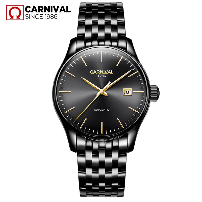 Carnival Watch Men Automatic Mechanical Luminous Stainless Steel Waterproof Date Black Watches Gold Watches Expensive Watches From Thang2016 89 12 Dhgate Com