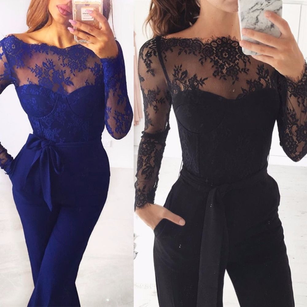 Acquistare Tuta Da Donna Elegante Tuta In Pizzo Con Spalle Scoperte Tuta  Tuta Da Uomo Sexy A Maniche Lunghe Tute Economico | Consegna Veloce E  Qualità | DHgate Italy