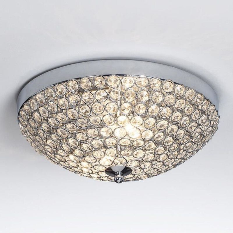 Modern Chrome Finish Ceiling Lighting Chandelier Crystal Ceiling Light ...