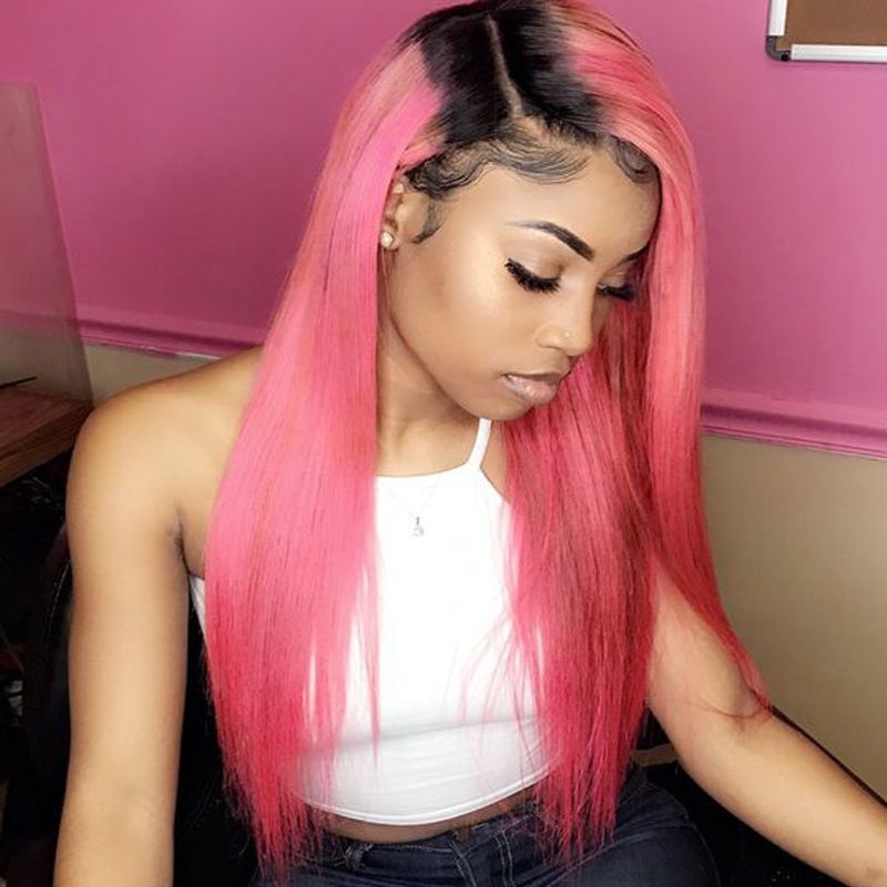 red ombre human hair wig
