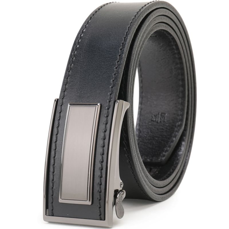 Mens Full Grain Leather Ratchet Belts Automatic Nickel Free Flap Hidden ...