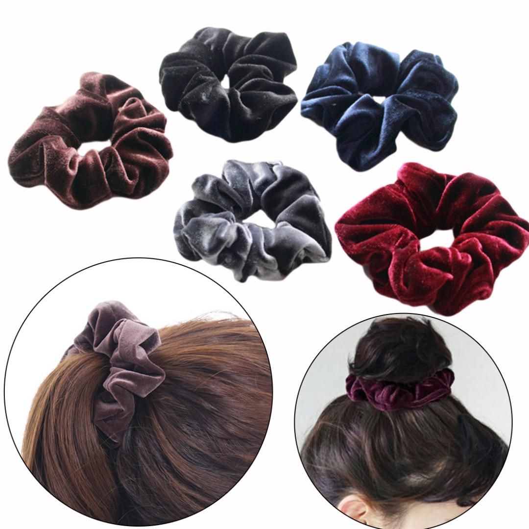 Hot Fashion Velvet Elastic Hair Ropes Scrunchies Girls No Crease