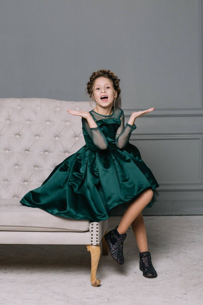 hunter green flower girl dresses