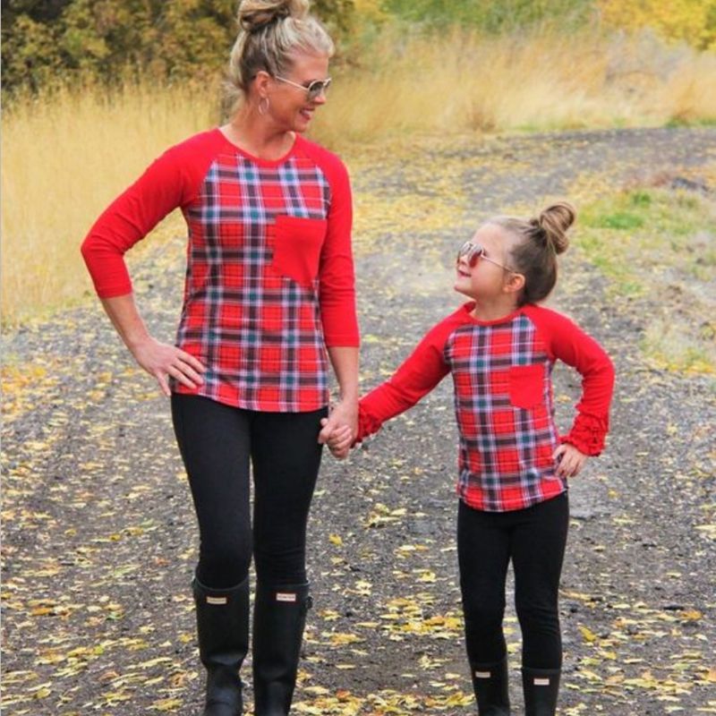 Casual Mom Dad Baby Stripe Long Sleeve Cotton T Shirts Family