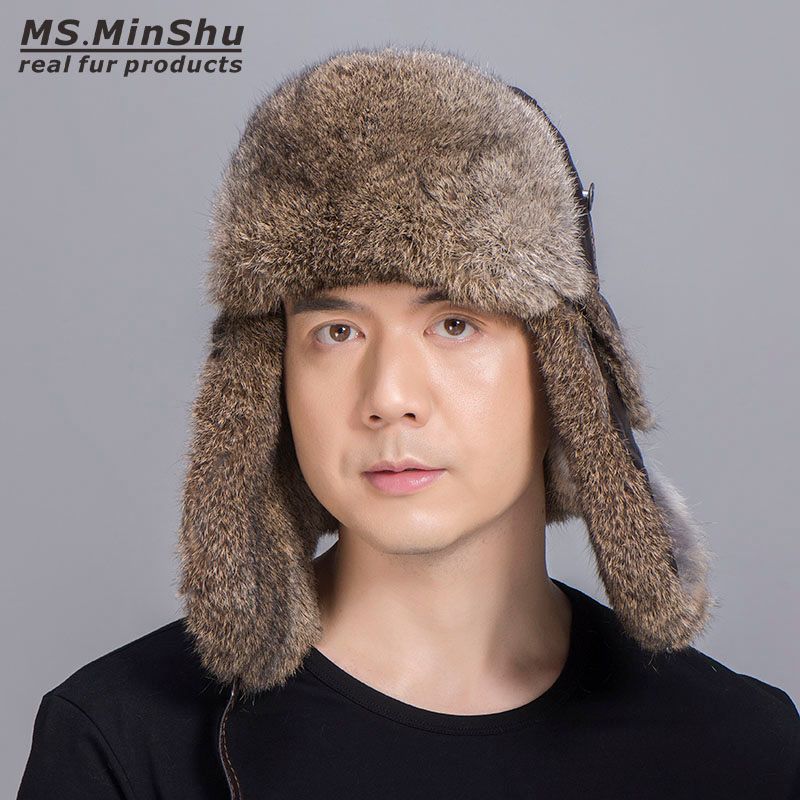 real rabbit fur hat