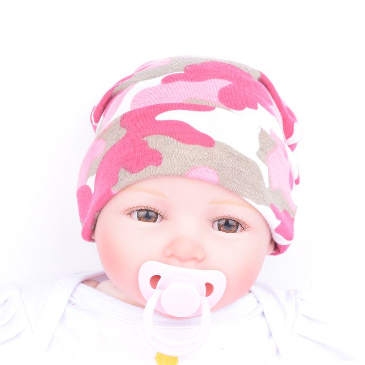 pink camo baby hat
