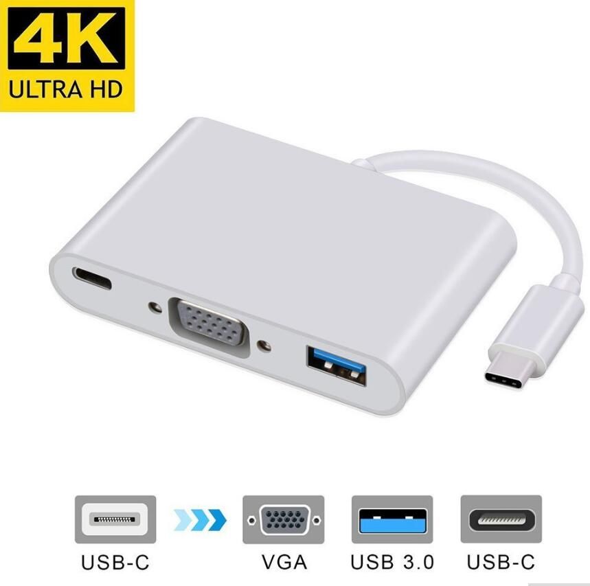 Cable Adaptador Usb C tipo C a VGA Hembra Convertidor 4K HD para Macbook pro